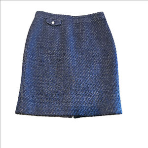 Women's J. Crew Tweed The Pencil Skirt Blue/Silver Size 4